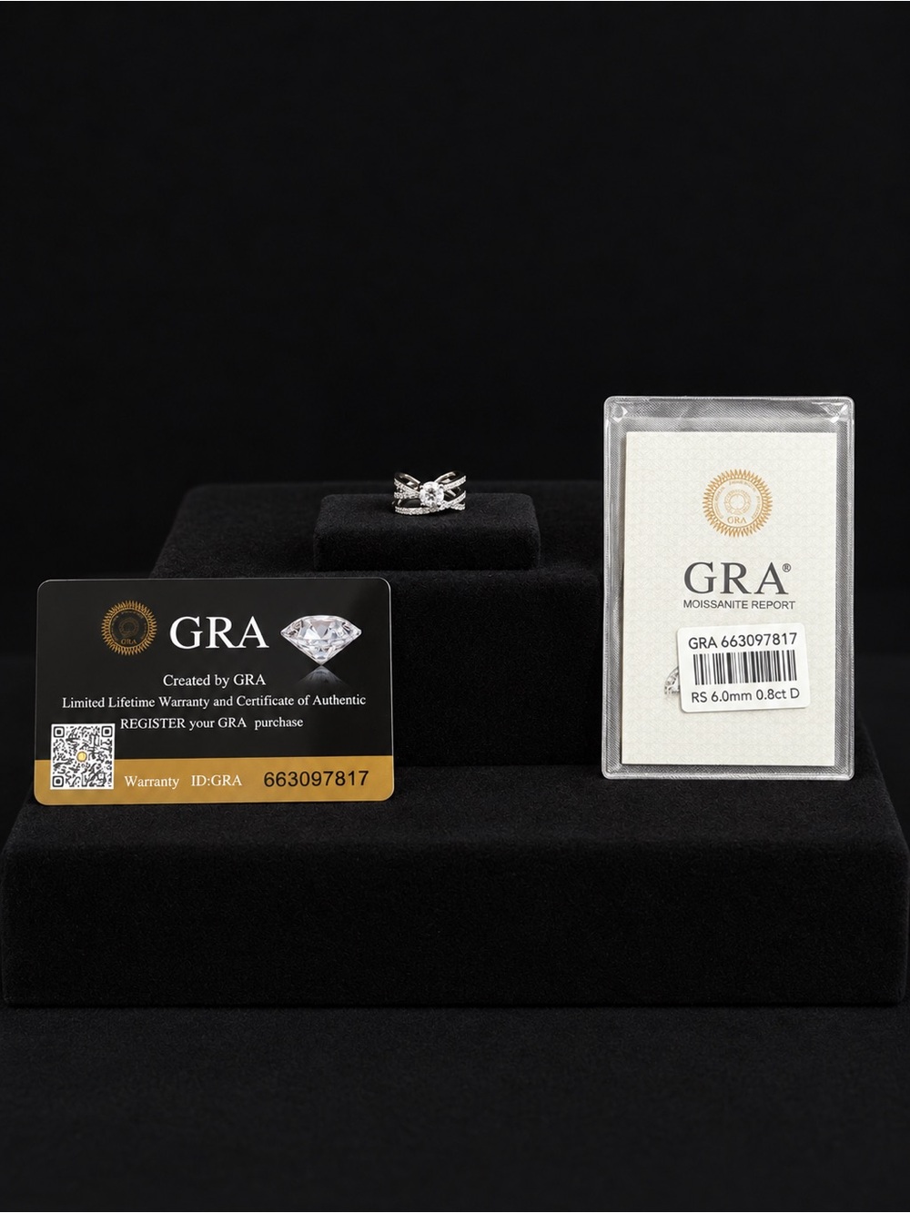 GRA Certified 0.8CT Moissanite Adjustable Women’s Ring